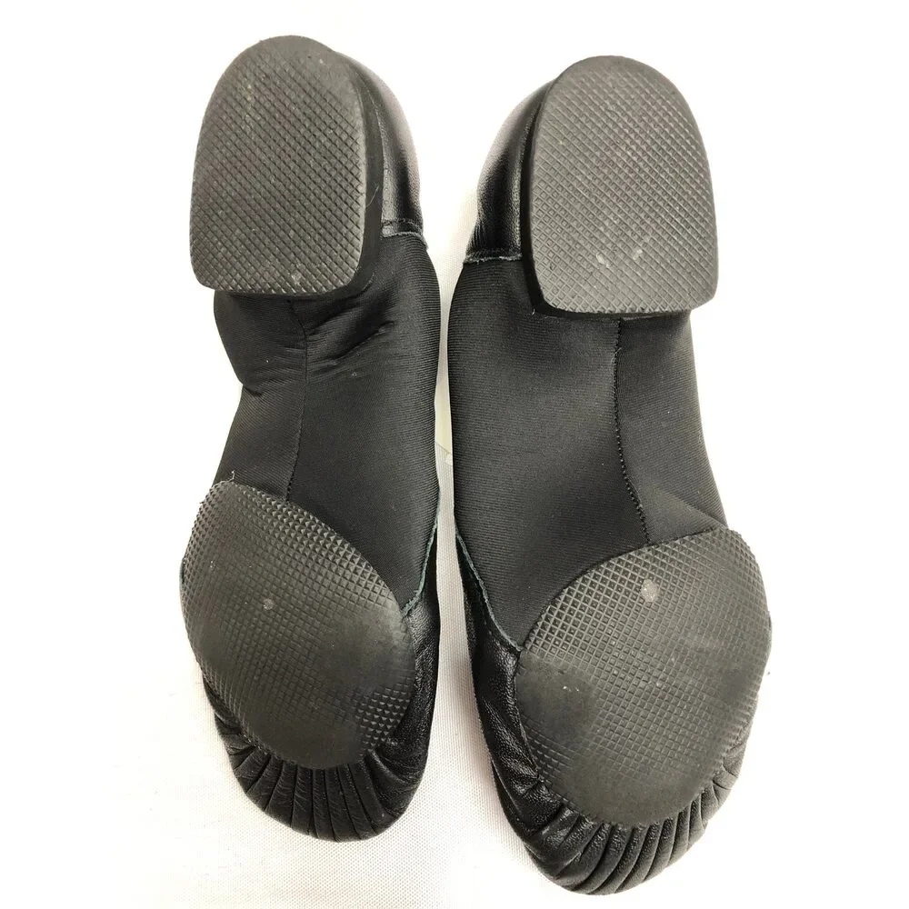 Pre-Owned Dance Jazz Shoes So Danca 3.5M Child JZ43 Black Pull On Leather Split